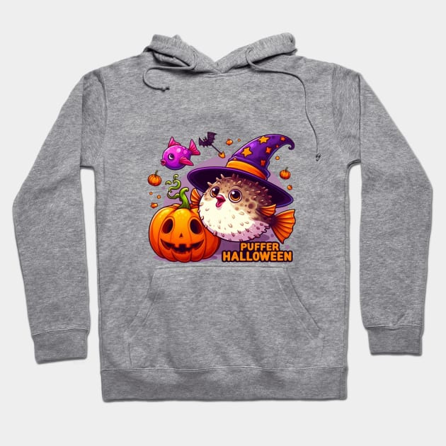 Puffer Fish  Puffer Halloween Hoodie by BukovskyART